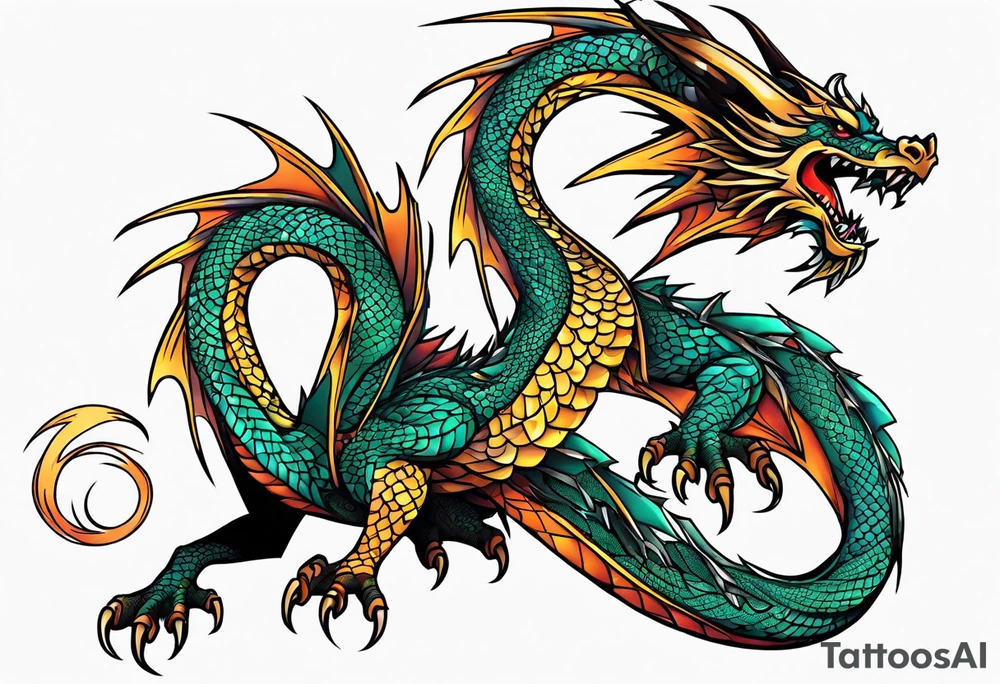 Dragon double tattoo idea