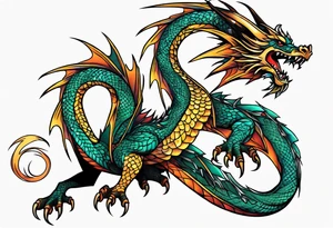 Dragon double tattoo idea