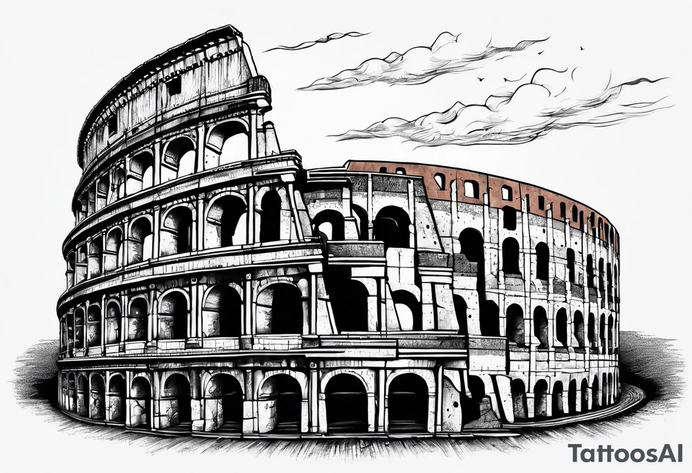 Dystopian colosseum tattoo idea