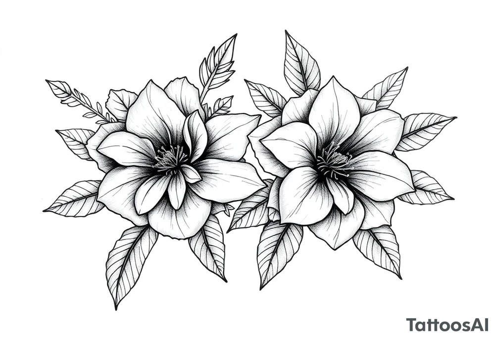 December and August birth flowers on skin tattoo idea