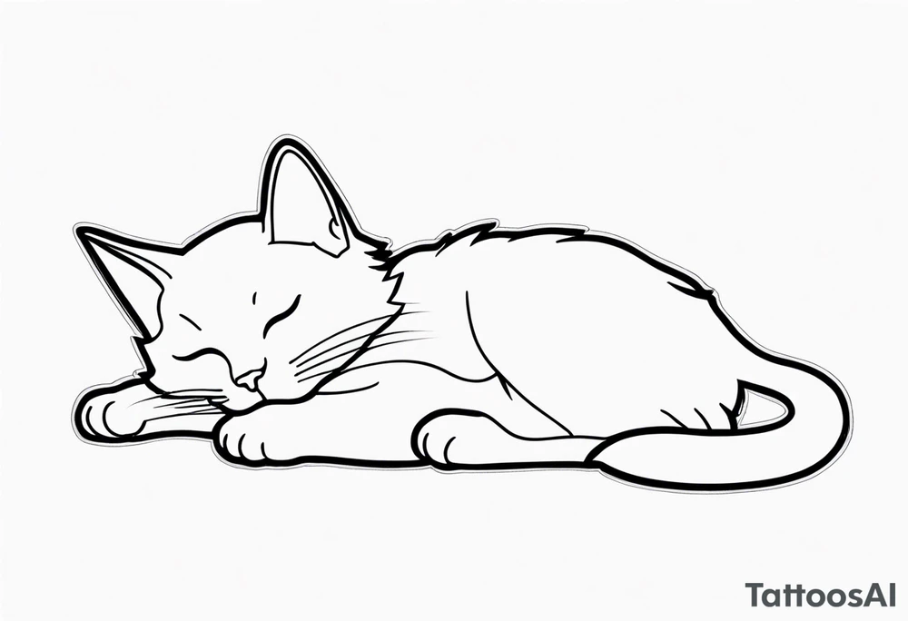 Kitten laying down sleeping tattoo idea