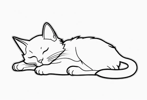 Kitten laying down sleeping tattoo idea