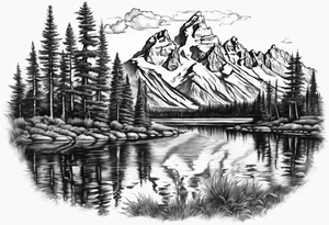 grand teton sleeve tattoo idea