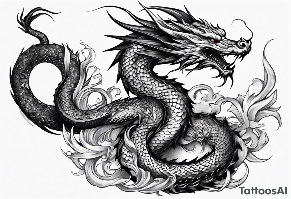 full snake and dragon back tattoo tattoo idea