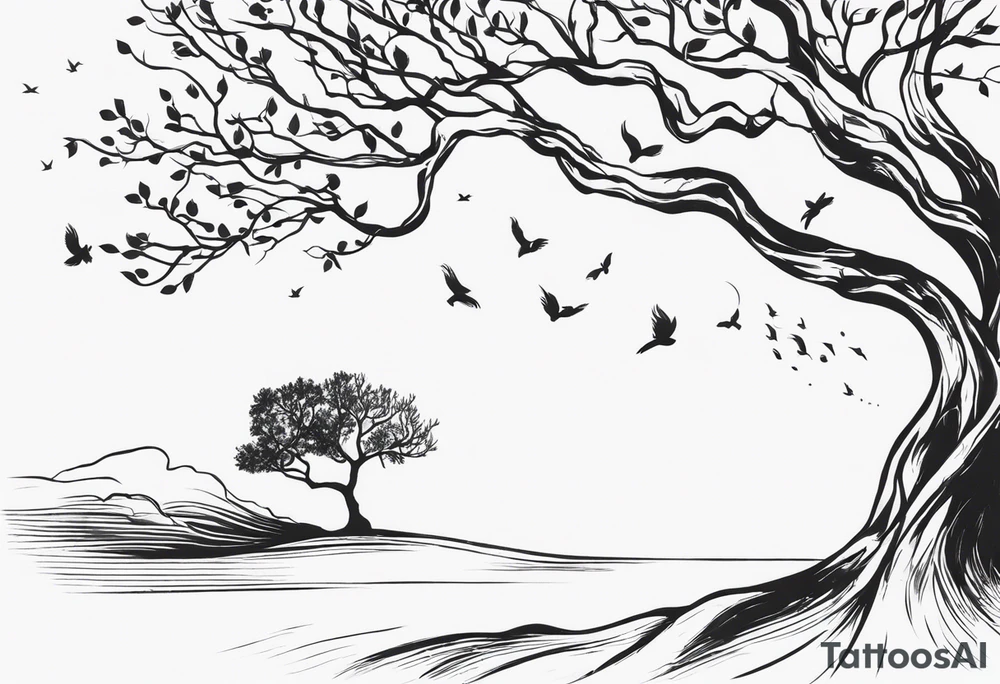 Serpent in a tree with the quote “ if I cannot bed the will of heaven, then I shall move hell” tattoo idea