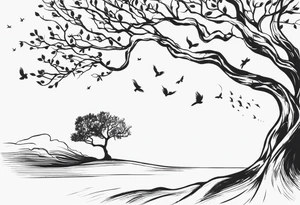 Serpent in a tree with the quote “ if I cannot bed the will of heaven, then I shall move hell” tattoo idea