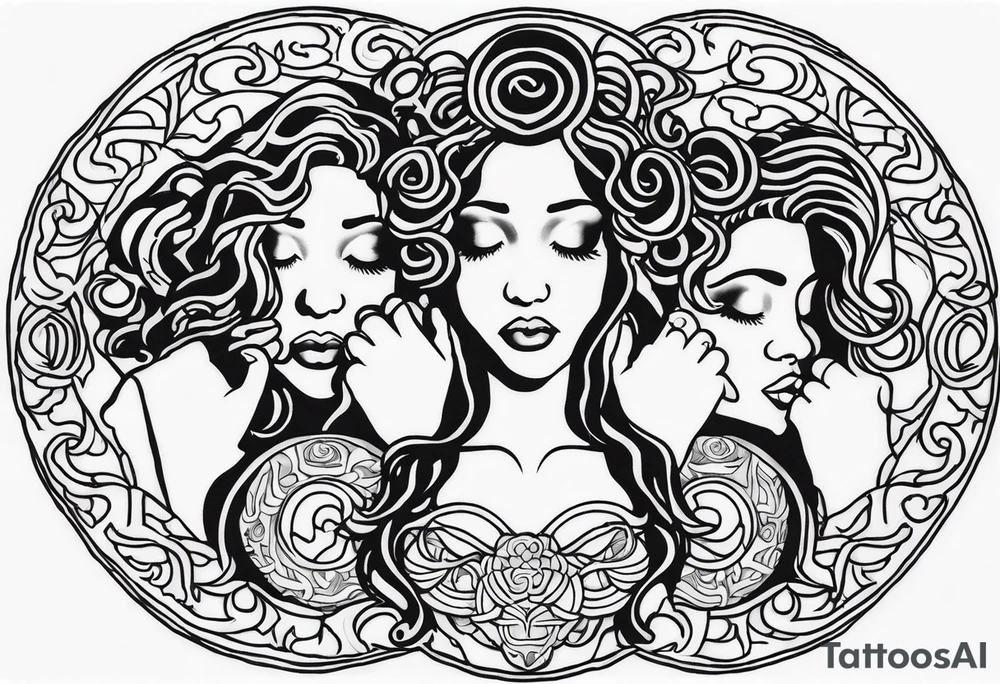 hear no evil, see no evil, speak no evil medusa tattoo idea