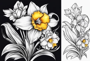 daffodil design tattoo idea