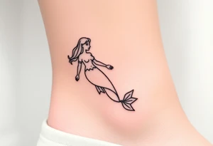 Simple Mermaid with elbow crutches tattoo idea