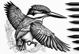 kingfisher hunting tattoo idea