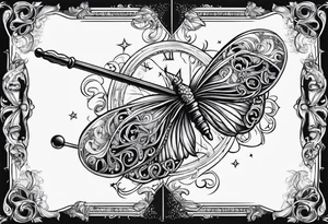 The word magic and a magic wand tattoo idea
