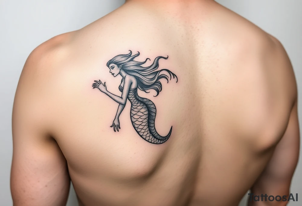 Realistic tattoo on forearm of a mermaid tattoo idea