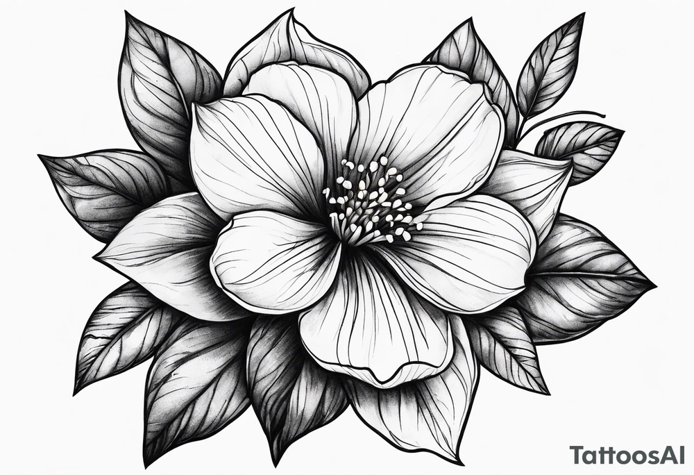 Violet flower tattoo idea