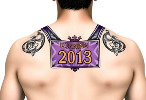 Running bib 2013 purple and gold tattoo idea