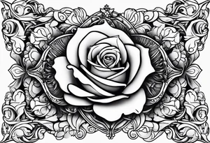 Shell with rose tattoo idea
