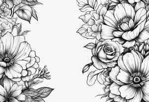 Bouquet of birth flowers february tattoo idea