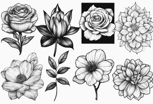 January, February, October and December birth month flowers for inner arm tattoo idea