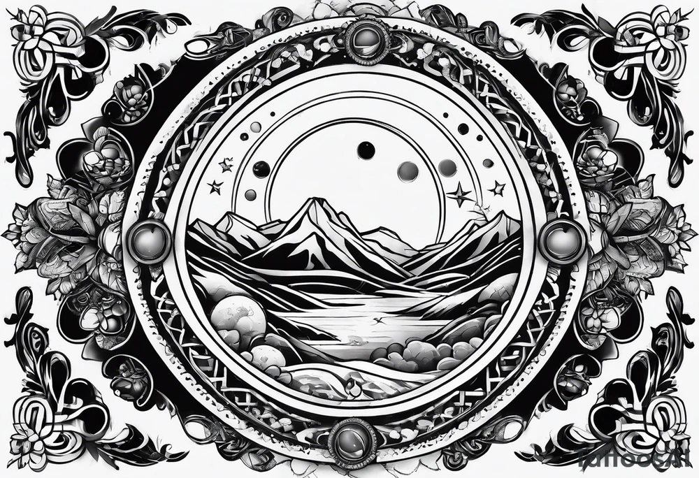 Phonic circles earth tattoo idea