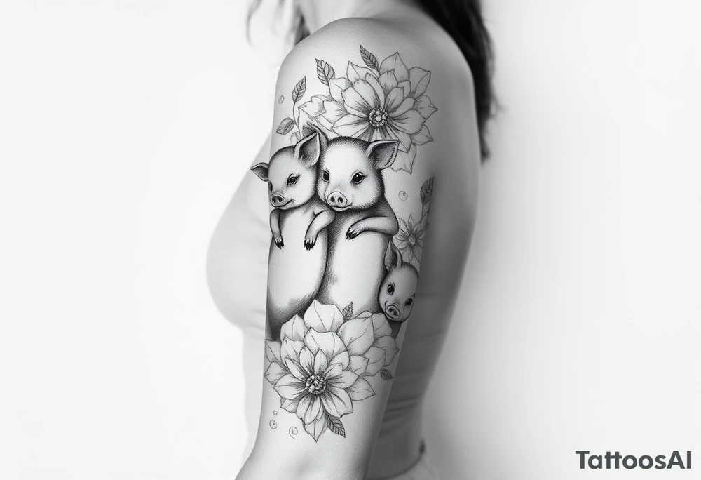 3 little piggy's hiding tattoo idea