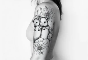 3 little piggy's hiding tattoo idea