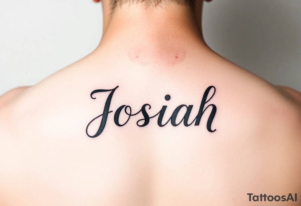 A baby memorial tattoo with the name Josiah tattoo idea