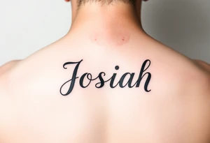 A baby memorial tattoo with the name Josiah tattoo idea