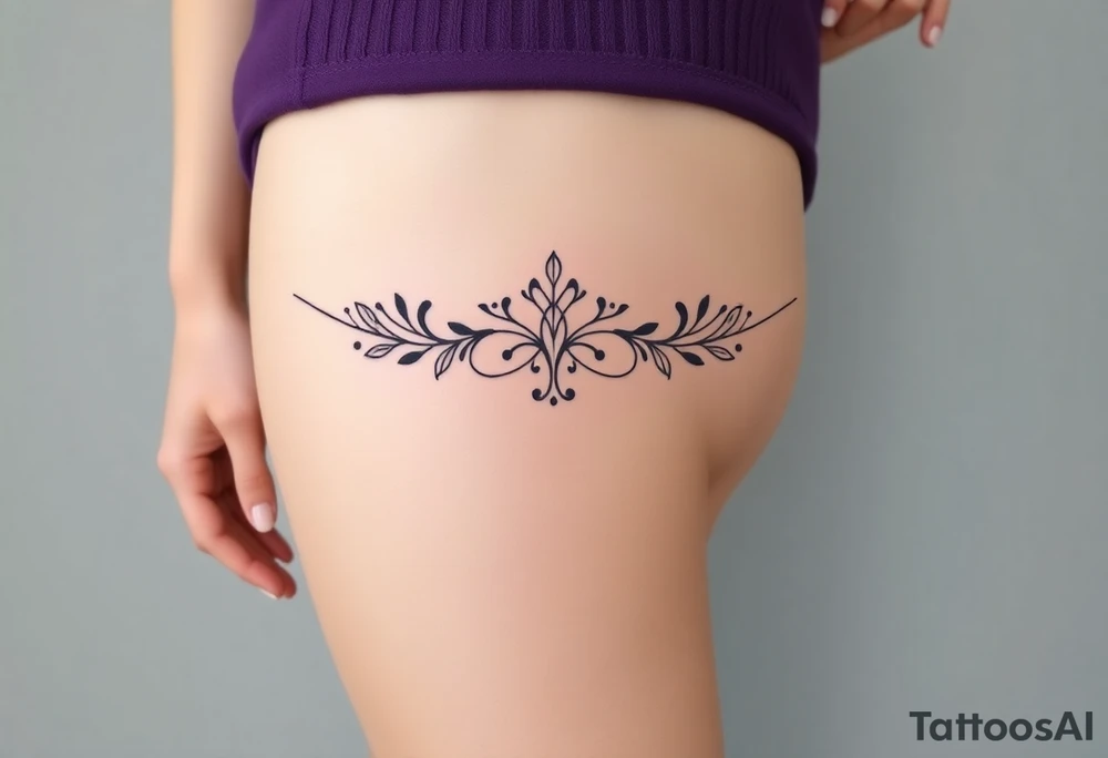 A negative space garter tattoo design tattoo idea