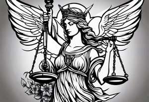 lady justice with wing tattoo idea
