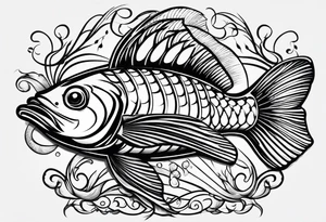 Pinstripe fish tattoo idea
