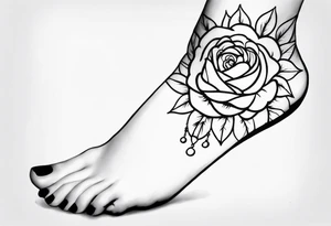 feminine ankle bracelet tattoo idea