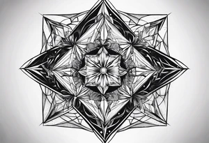 Tesseract and stars tattoo idea