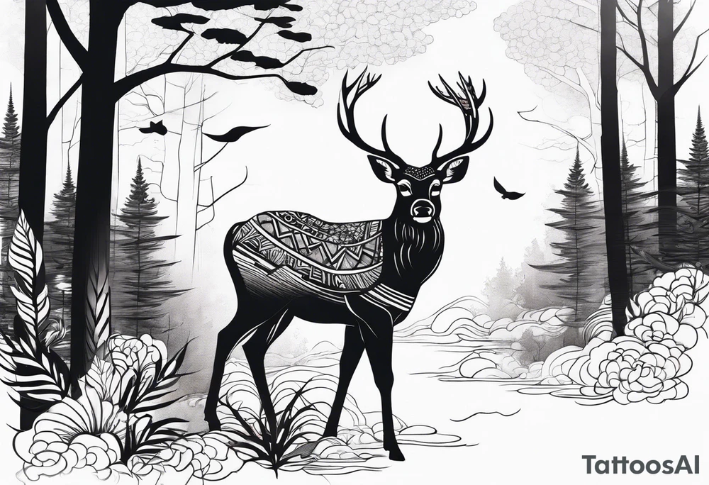Abstract Deer in forest. Tattoo should be on forearm tattoo idea