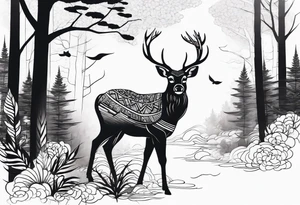 Abstract Deer in forest. Tattoo should be on forearm tattoo idea