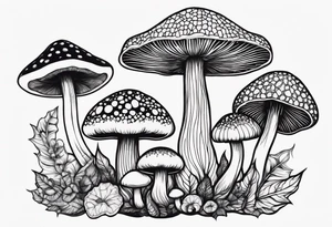 magic mushrooms tattoo idea