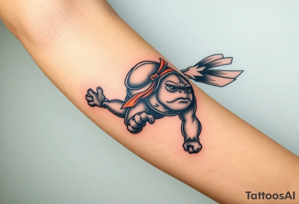 Flying ninja monkey turtle tattoo idea