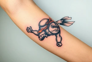 Flying ninja monkey turtle tattoo idea