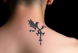 Aquarius theme mysterious elegant and feminine small tattoo idea