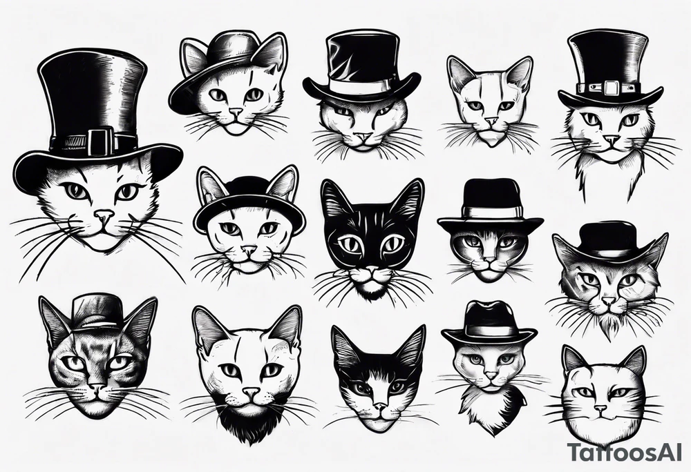 cat with a hat tattoo idea