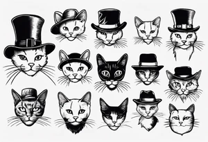 cat with a hat tattoo idea