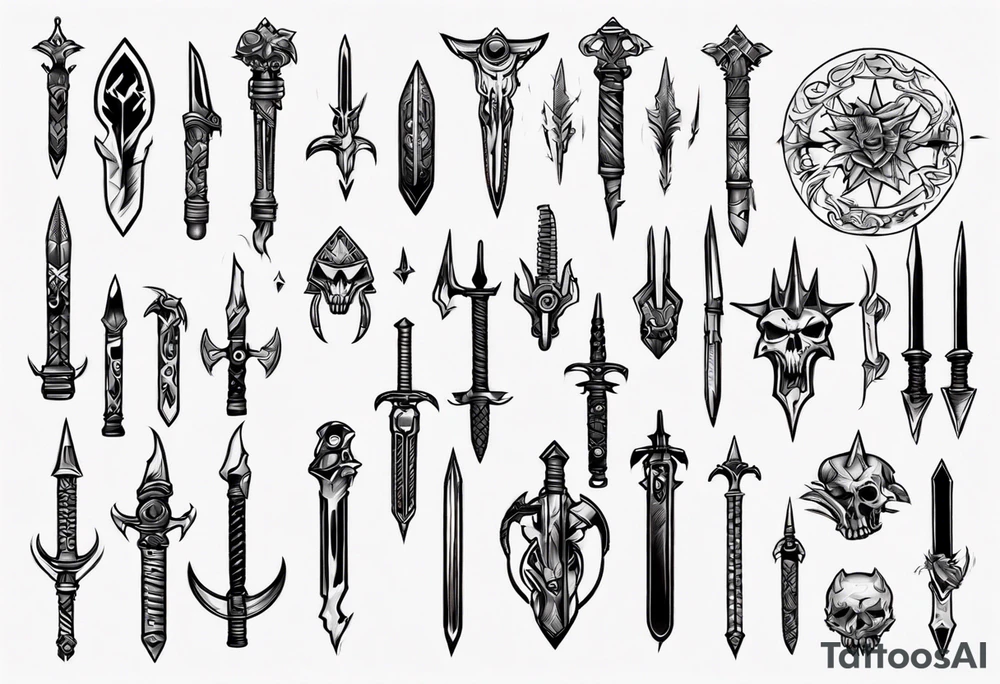Weapons tattoo idea
