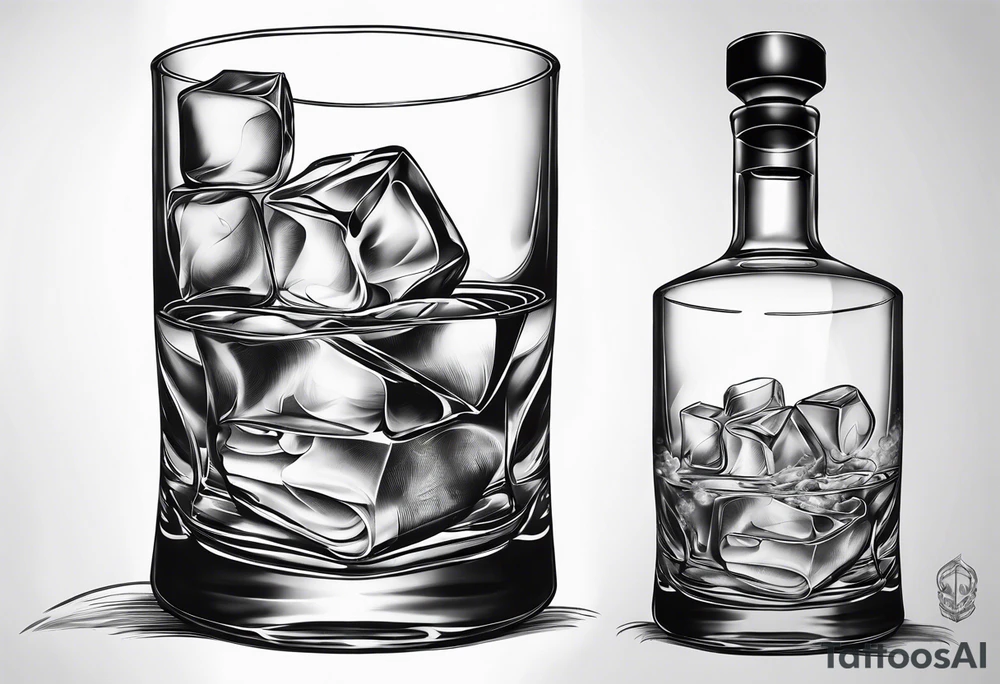 whiskey glass and a blunt smoke tattoo idea