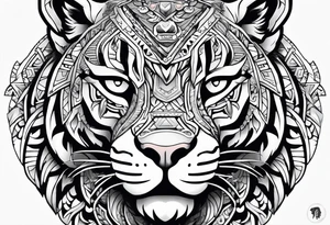 Fierce jaguar aztec shoulder tattoo idea