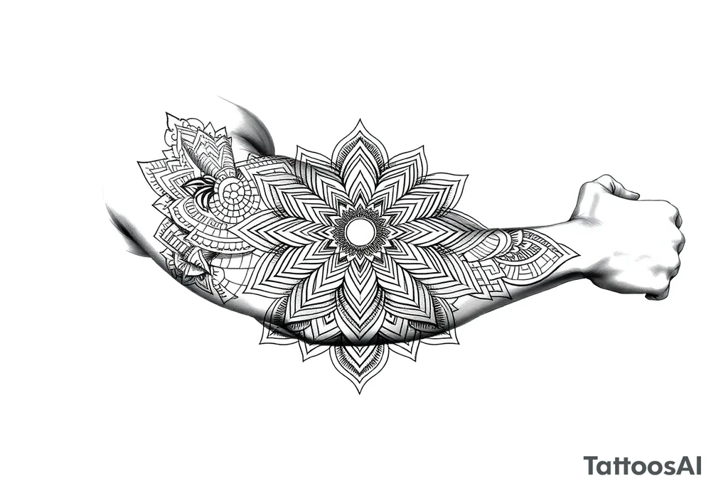 mandala ja shamaani tattoo idea