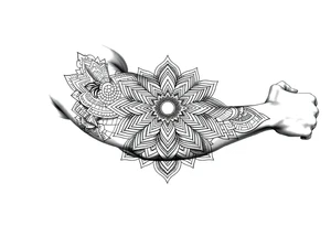 mandala ja shamaani tattoo idea