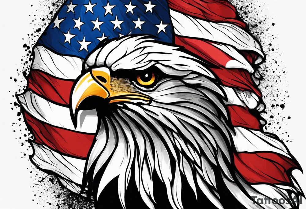 Make a tattoo an american flag that demonstrates the love and pride of my origins tattoo idea