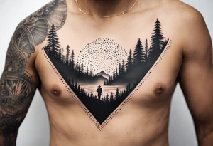 Mexican American inspired Tattoo that incorporates being a father,  love for family and importance of building wealth. Include elements of the Pacific Northwest Forrest on shoulder tattoo idea