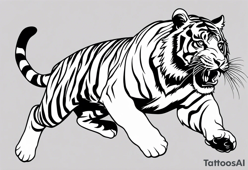 tiger leaping tattoo idea