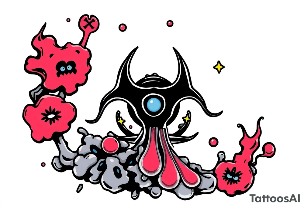 Contagion sign with toxic spill tattoo idea