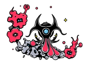 Contagion sign with toxic spill tattoo idea