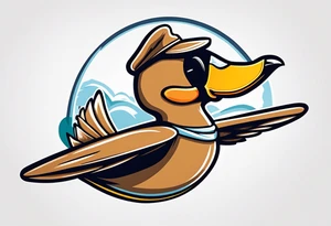 A silly goose dressed as an aviator tattoo idea